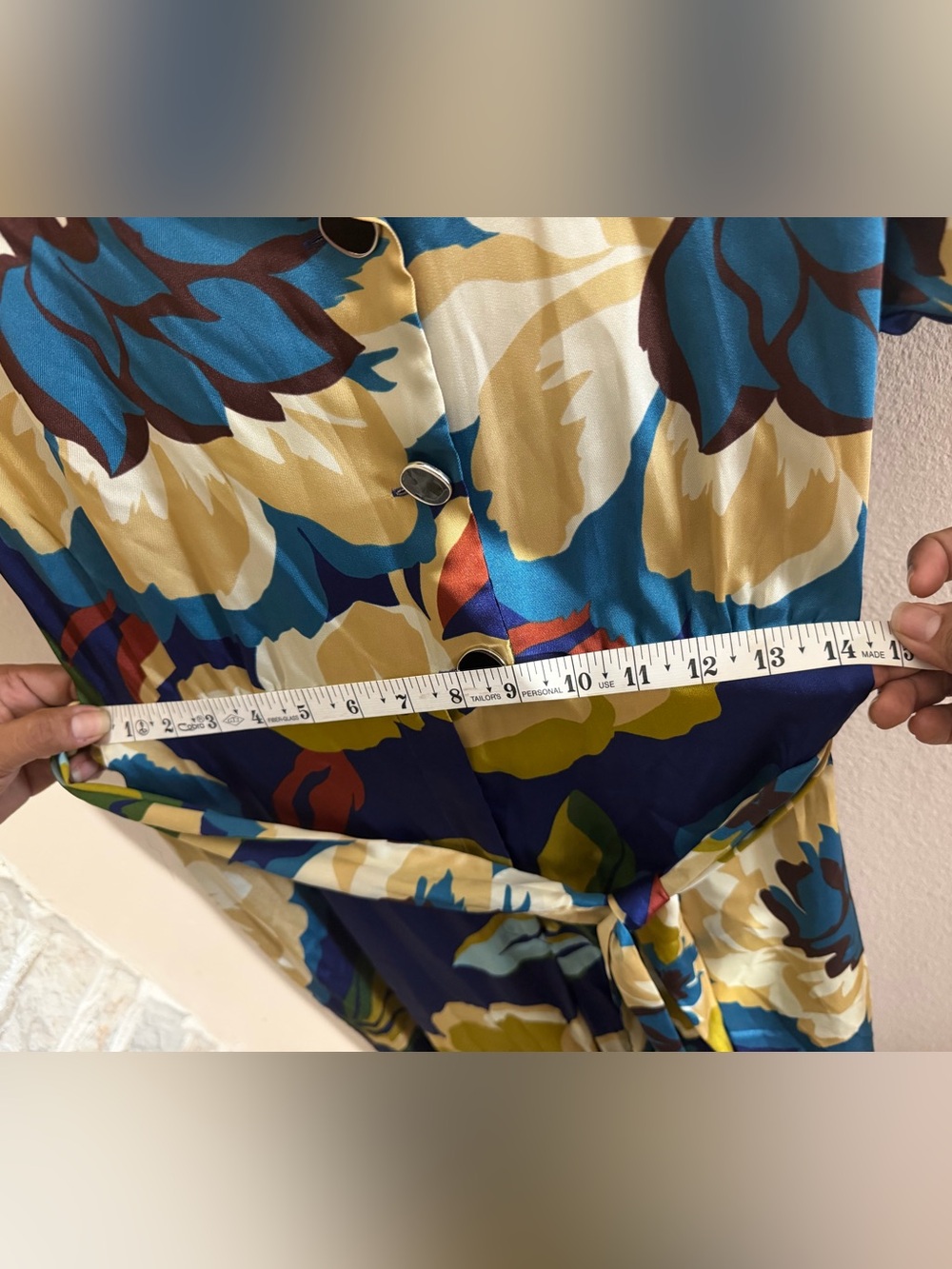 005. Zara Bold Blue Floral Wide-Leg Jumpsuit - Picture 3 of 4